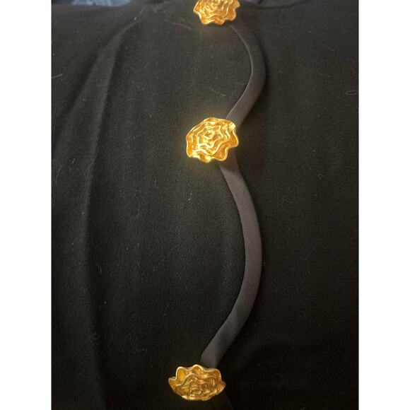 Dominic Rompollo Black Wool Dress Artsy Buttons Longline 16 Vintage Classic - Picture 4 of 8